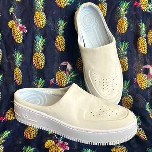 Brand New Nike Air Force 1 Lover XX Leather Mules Off White Slip On Sneakers